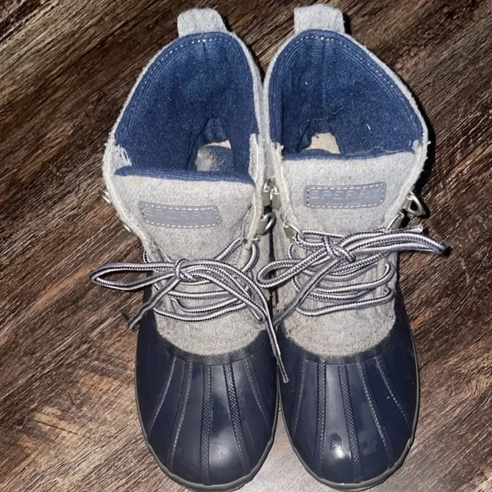 Sperry Kids Navy and Gray Boots